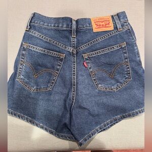 Levi's Dark Blue High-Waist Mom Shorts